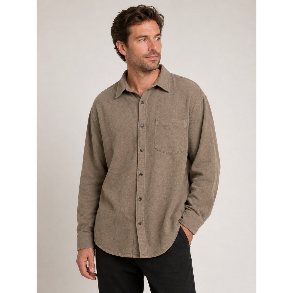 ZeroXposur Mens XXL Oak Brown Button Down Shirt Long Sleeve Shacket 153217